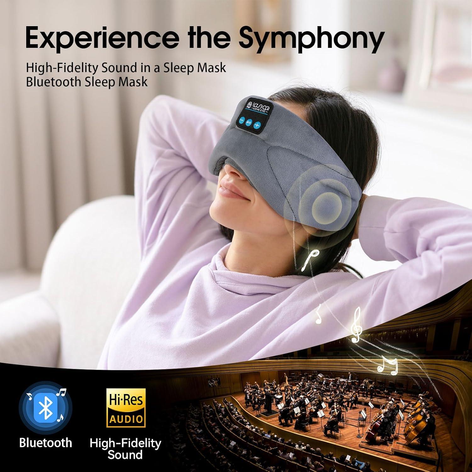 Máscara de Sueño Bluetooth LOVE EYE con Altavoces HD