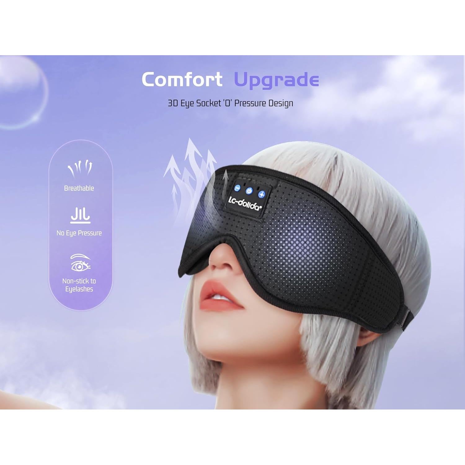 Máscara de Sueño Bluetooth 5.4 LC-dolida - Color Negro