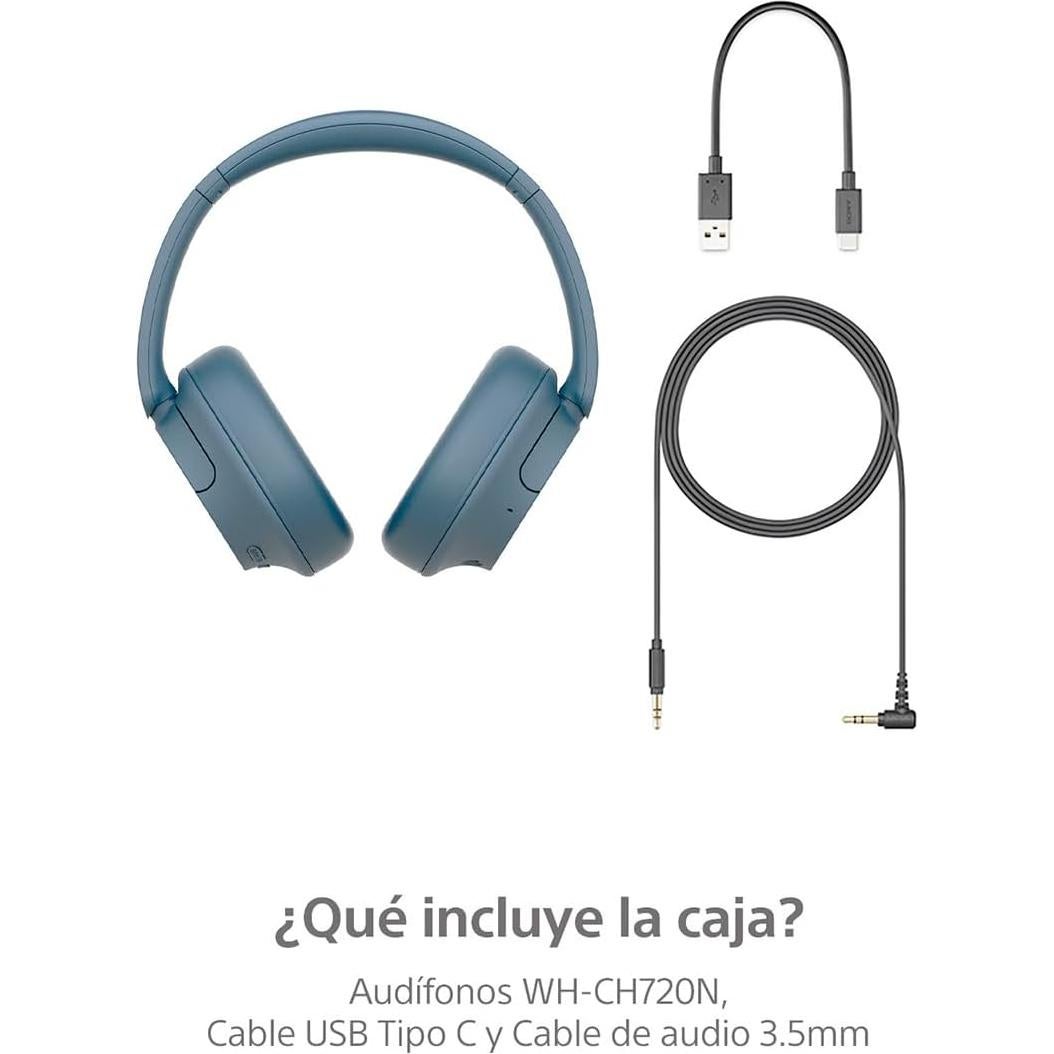 Auriculares Inalámbricos Sony WH-CH720N - Cancelación de Ruido - Azul