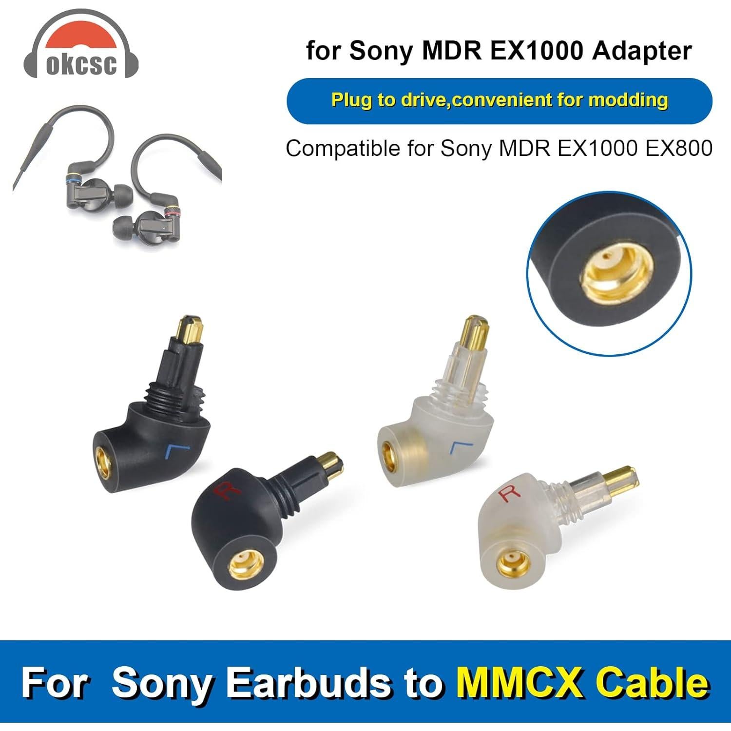 Adaptador MMCX hembra a EXK macho para auriculares Sony