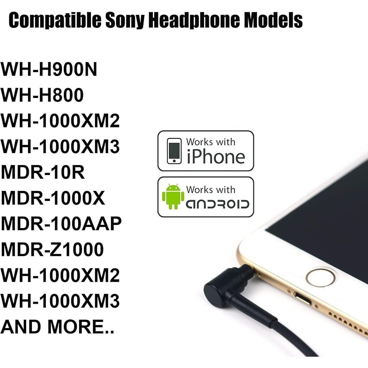 Cable de audio Aux de reemplazo Tobysome 120cm para Sony