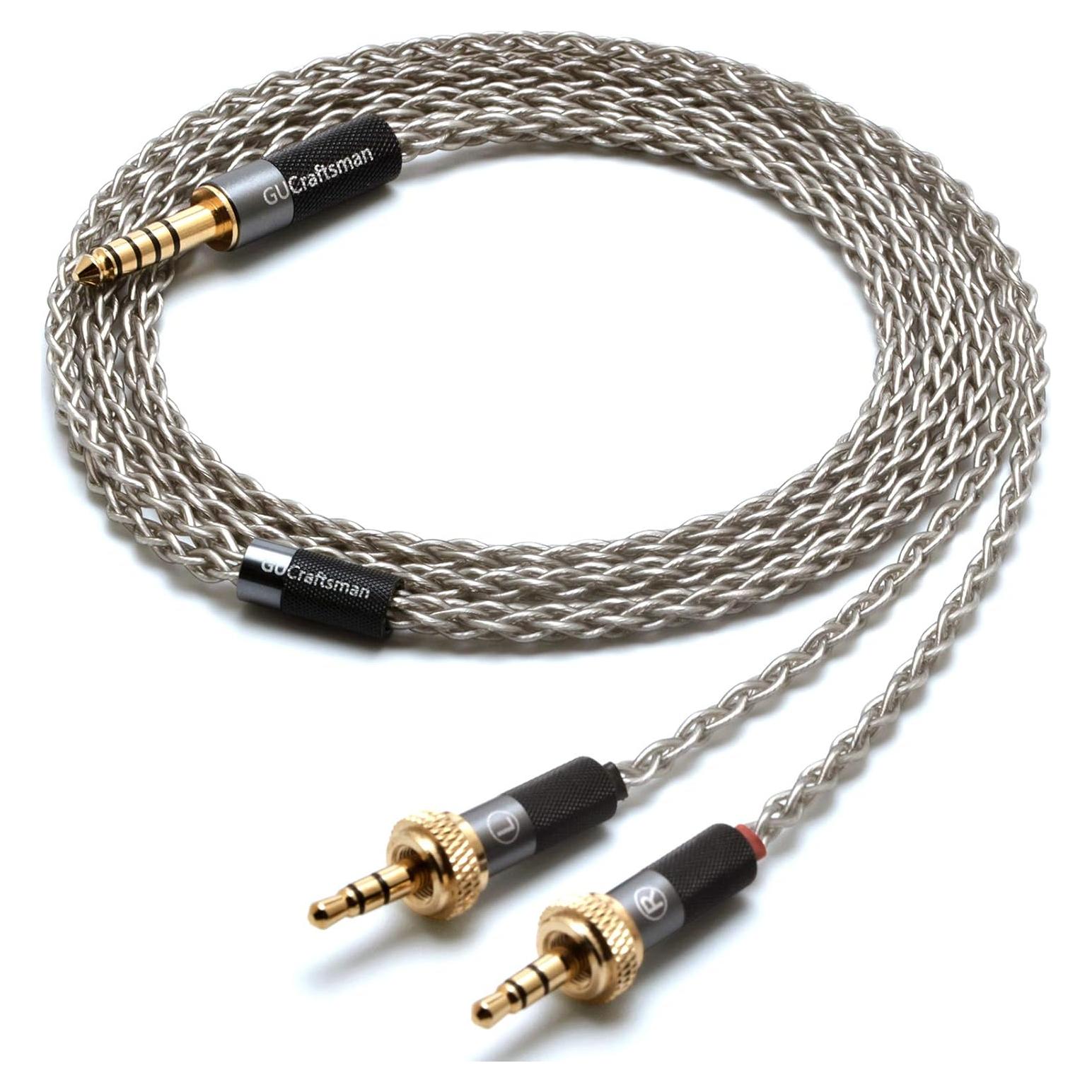 Cable de Auriculares GUCraftsman 6N Plata 1.8m para Sony MDR