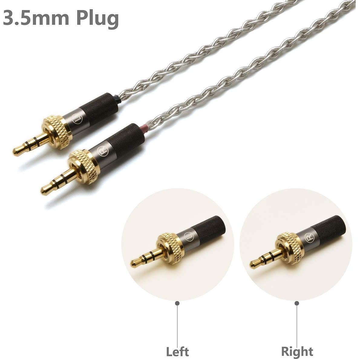 Cable de Auriculares GUCraftsman 6N Plata 1.8m para Sony MDR