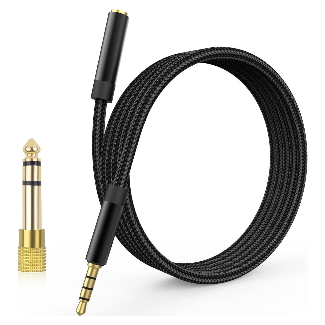 Cable de extensión de audio 3.5mm Auhsuxo con adaptador 6.35mm