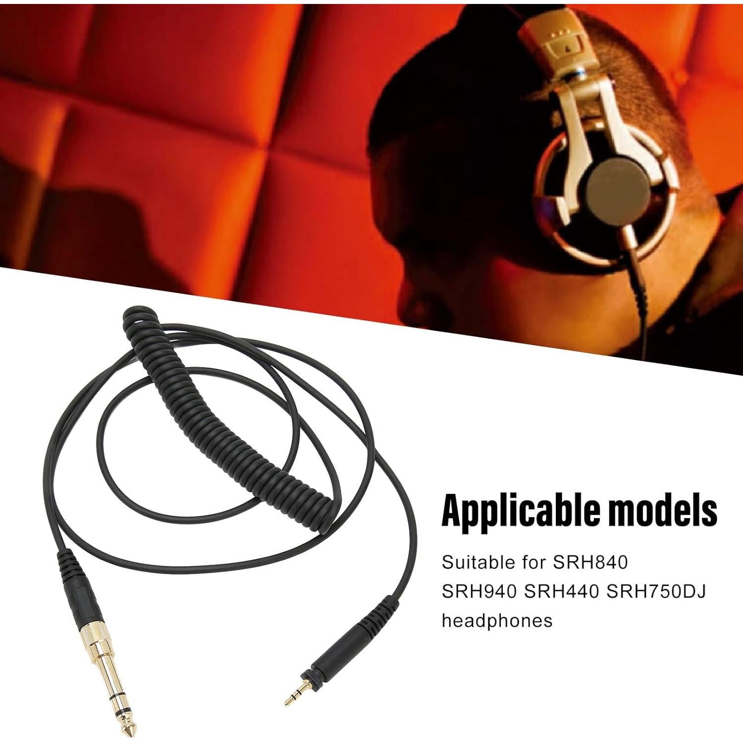 Cable de Reemplazo para Auriculares Zopsc 1.3m 3.5mm a 2.5mm