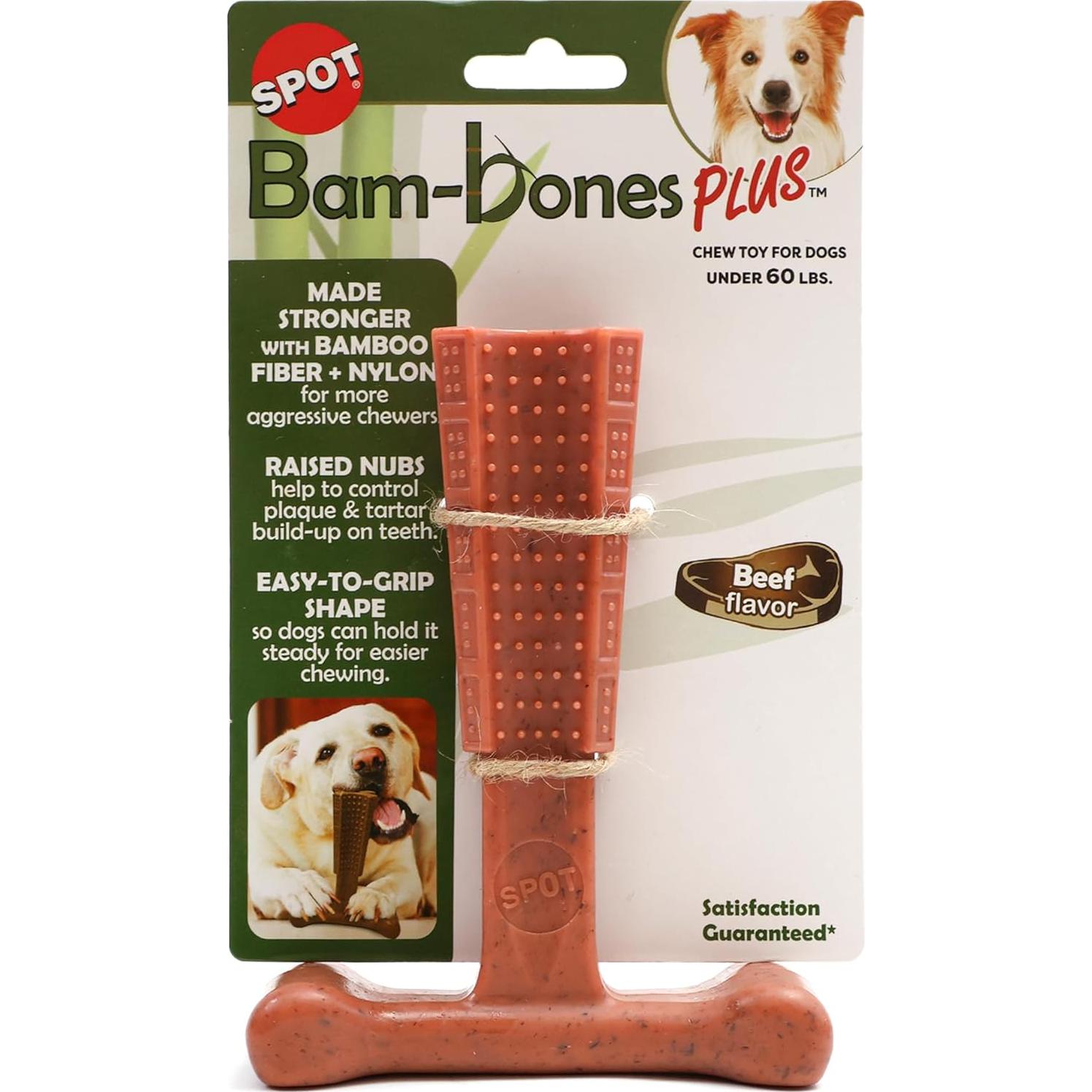 Juguete Masticar Perro SPOT Bam-Bones T-Bone 15 cm Sabor Res