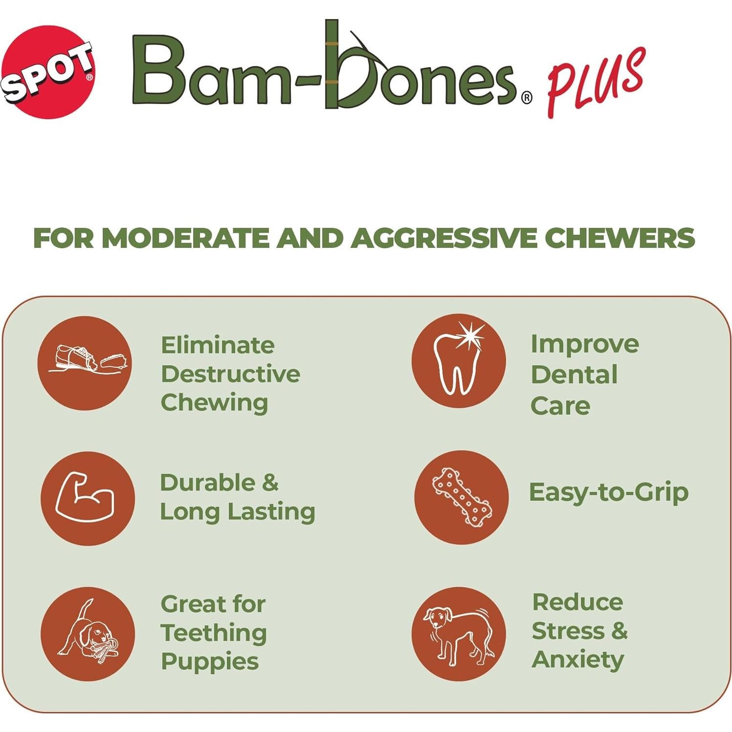 Juguete Masticar Perro SPOT Bam-Bones T-Bone 15 cm Sabor Res