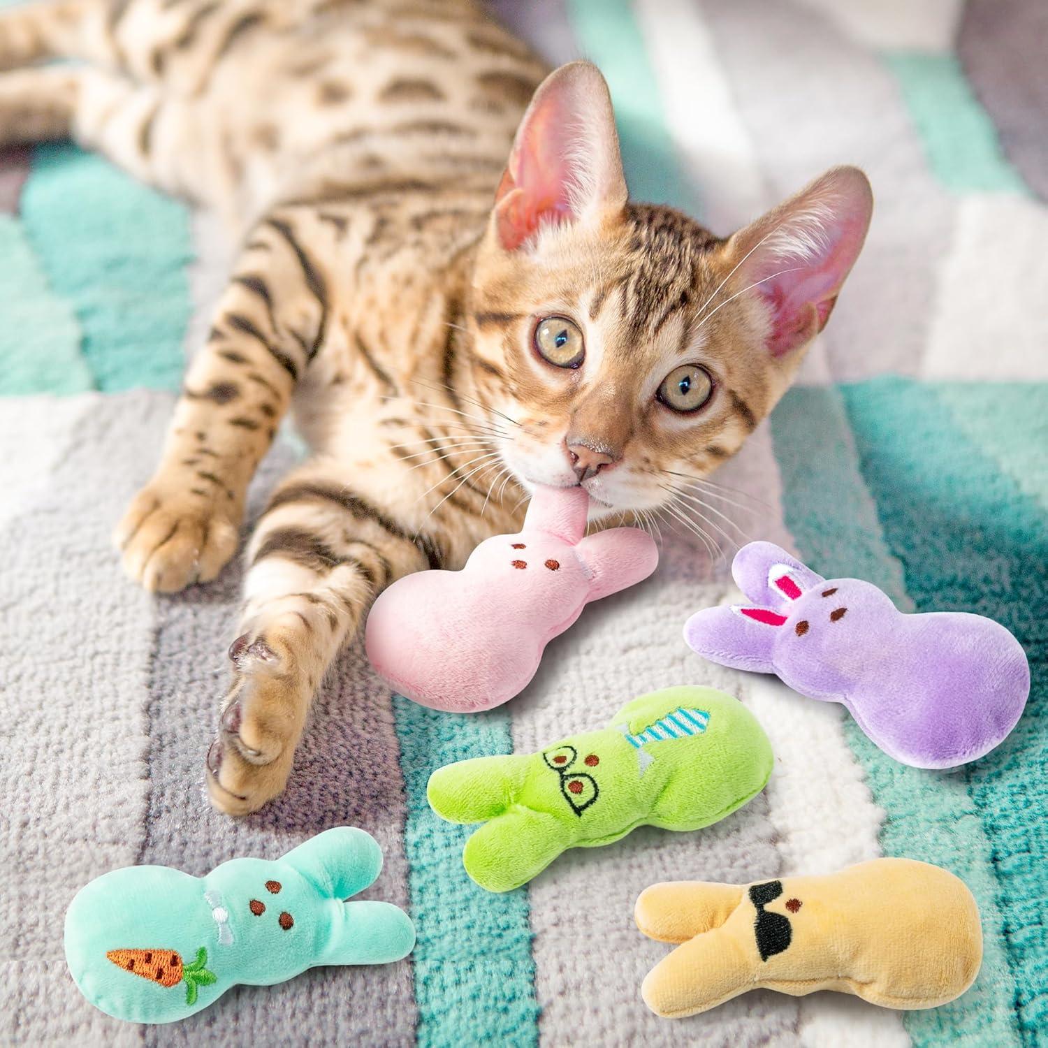 Set 5 Juguetes de Gato MALLMALL6 Conejos con Hierba Gatera