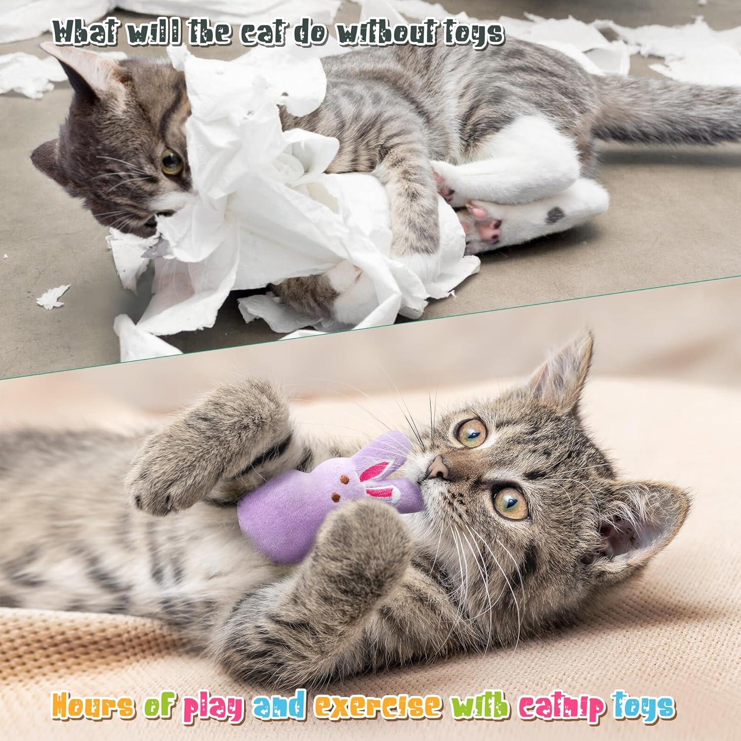 Set 5 Juguetes de Gato MALLMALL6 Conejos con Hierba Gatera