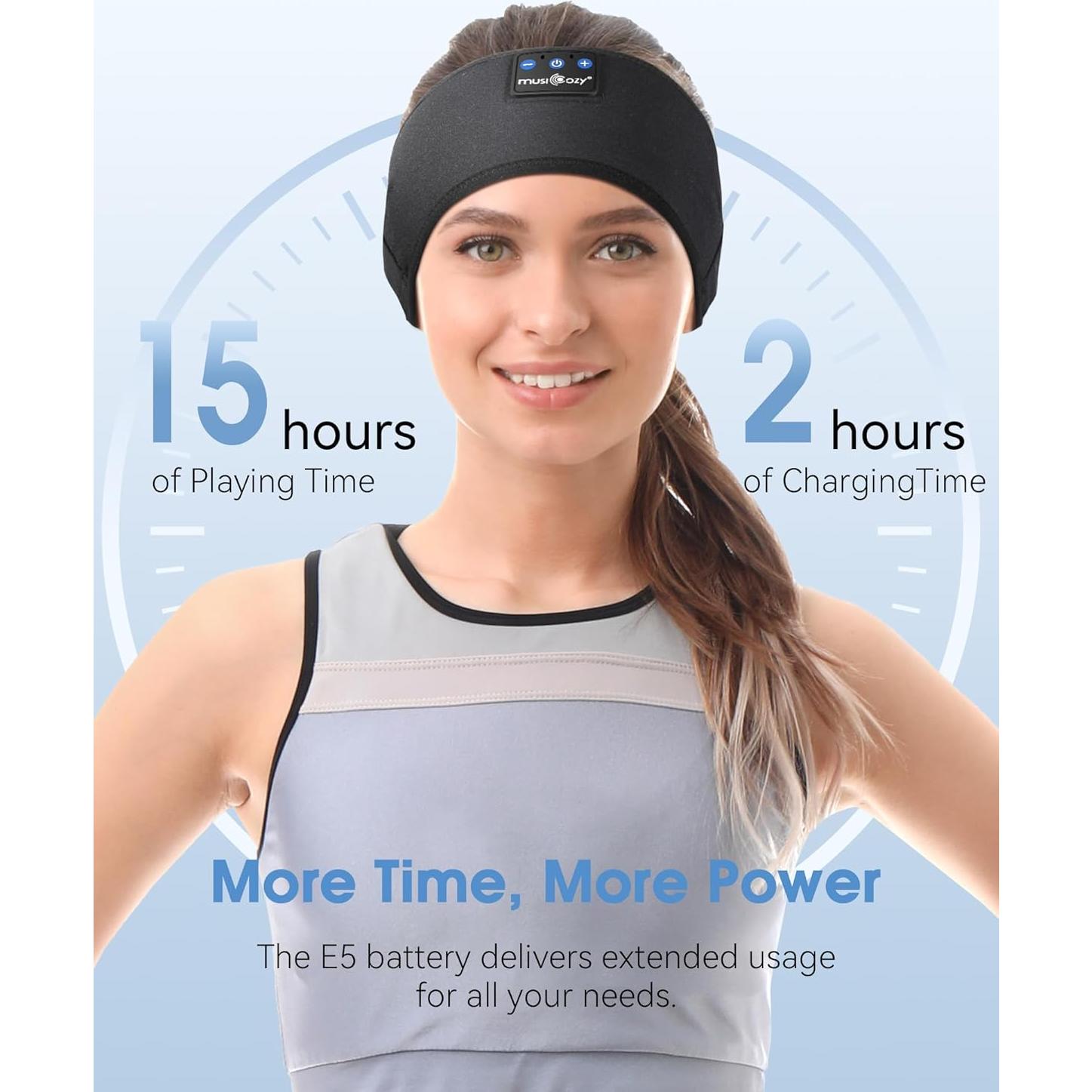 MUSICOZY Ice Silk Sleep Mask with Bluetooth Headphones, Sleep Headphones Bluetooth，Sports Wireless Earphones Earbuds with HD Stereo Speaker, Eye Mask for Sleeping Blackout, Luxury Sleep for Men Women