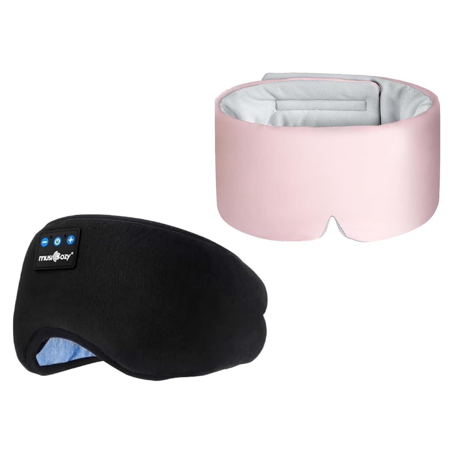 MUSICOZY Ice Silk Sleep Mask Headphones, Sleep Headphones,Bluetooth 5.4 Sleep Mask Headband Headphones Sleeping Eye Mask,Earbuds Earphones with HD Headphones Stereo Speakers for Men Women