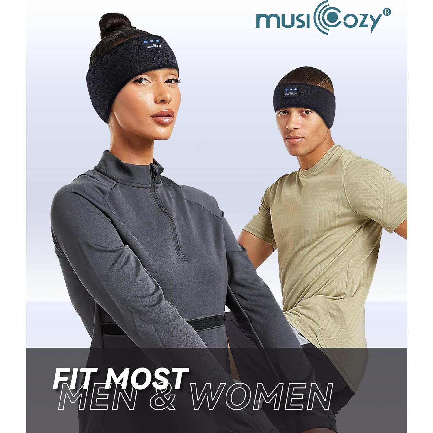 MUSICOZY Ice Silk Sleep Mask with Bluetooth Headphones, Sleep Headphones Bluetooth，Sports Wireless Earphones Earbuds with HD Stereo Speaker, Eye Mask for Sleeping Blackout, Luxury Sleep for Men Women