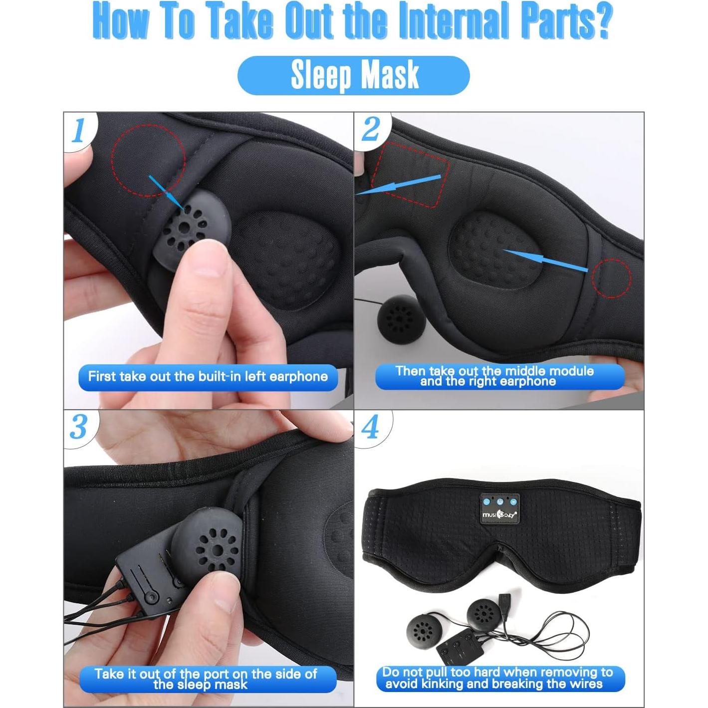 MÁSCARA DE SUEÑO MUSICOZY Bluetooth 5.4 con Auriculares HD