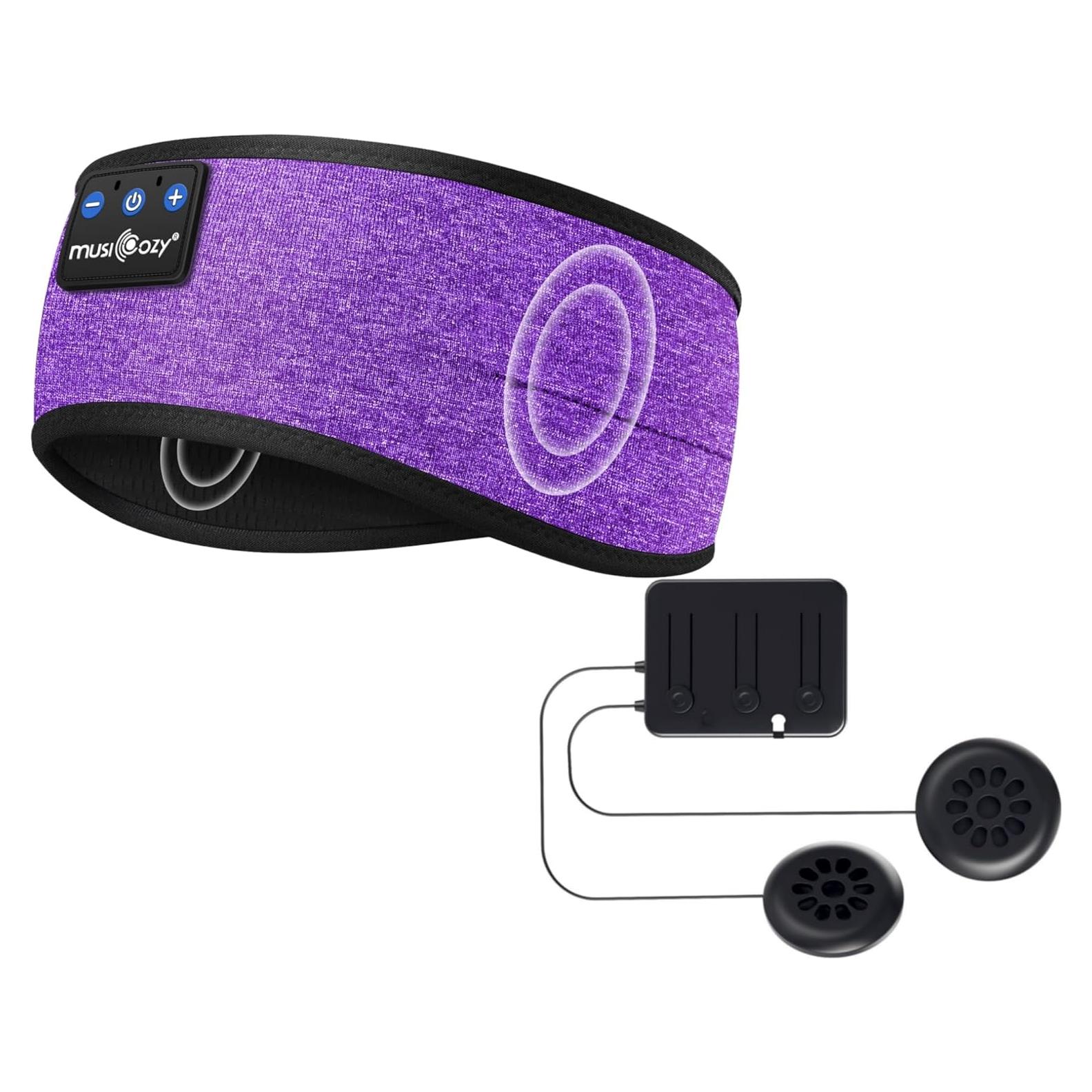 MUSICOZY Sleep Headphones Bluetooth Headband Wireless Music Headband Headphones, Earbuds for Side Sleepers Women Men Workout Running Travel Yoga Cool Gadgets Unique Gift 2 Pcs