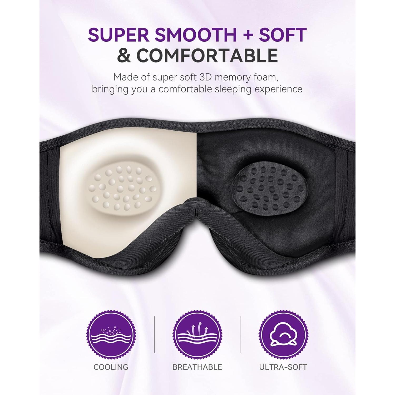 Auriculares Bluetooth para Dormir MUSICOZY con Máscara de Ojos