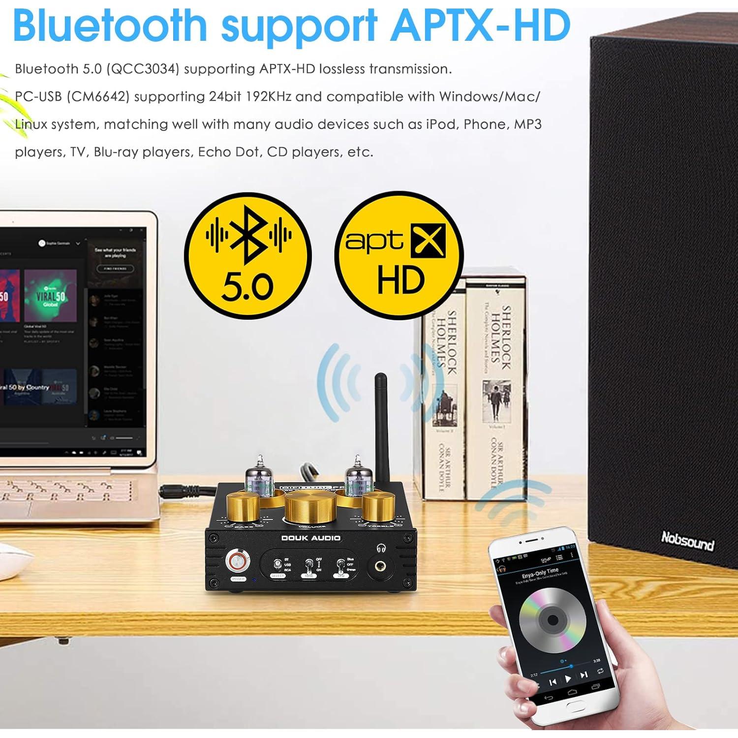 Amplificador de Válvula Bluetooth Douk Audio P1 Hi-Fi con DAC