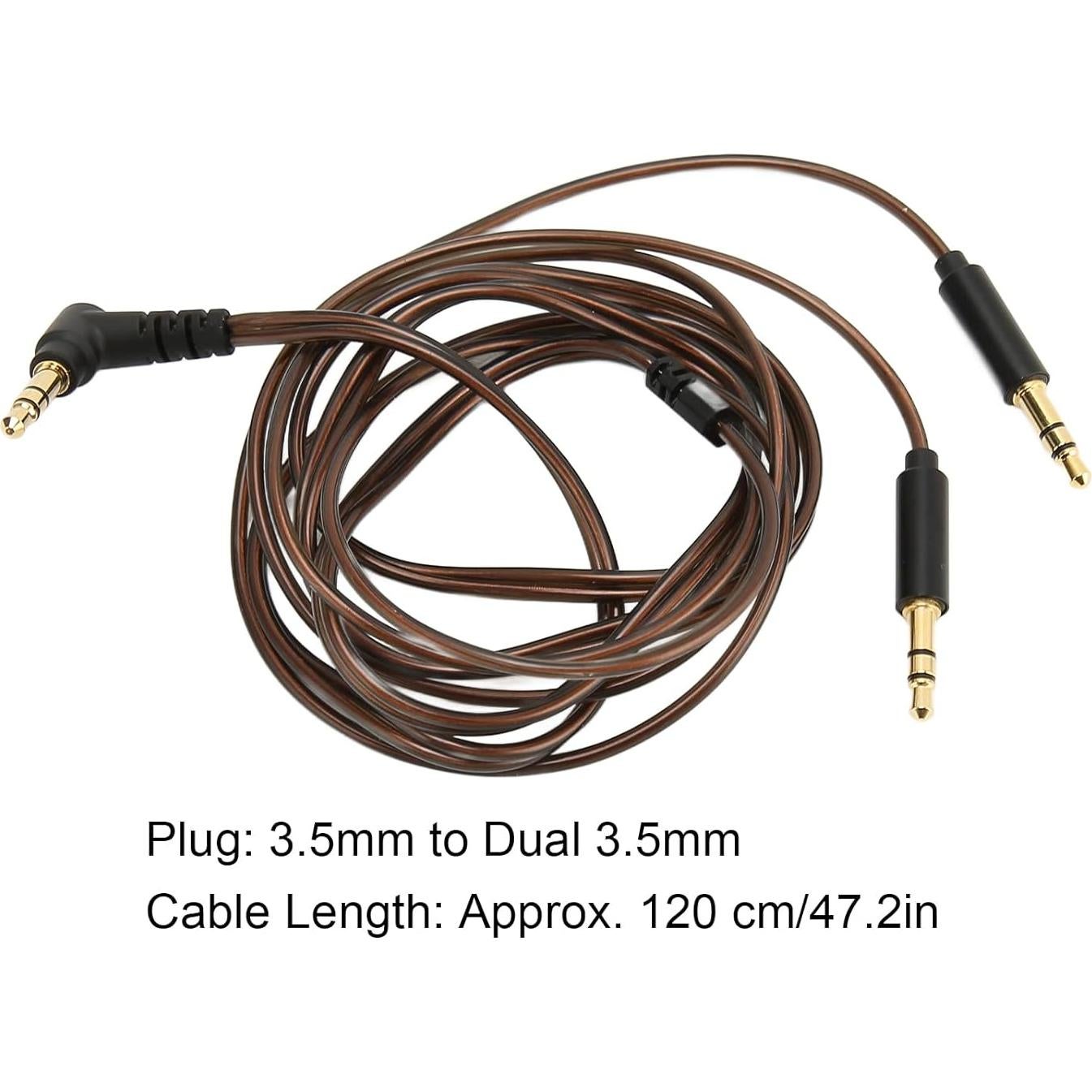 Replacement Cable for Hifiman Sundara, for Arya, for Ananda, for He400se, for Pro, for He4xx and Other 3.5mm Headsets (3.5mm to Dual 3.5mm Connector Version), 1.2M