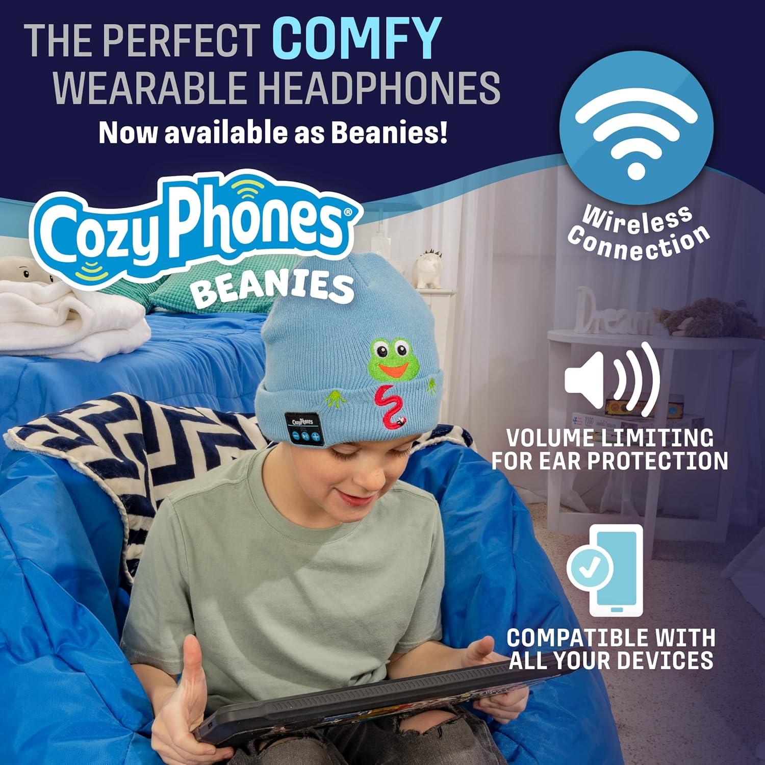Gorro Bluetooth Inalámbrico CozyPhones para Niños Rana Azul