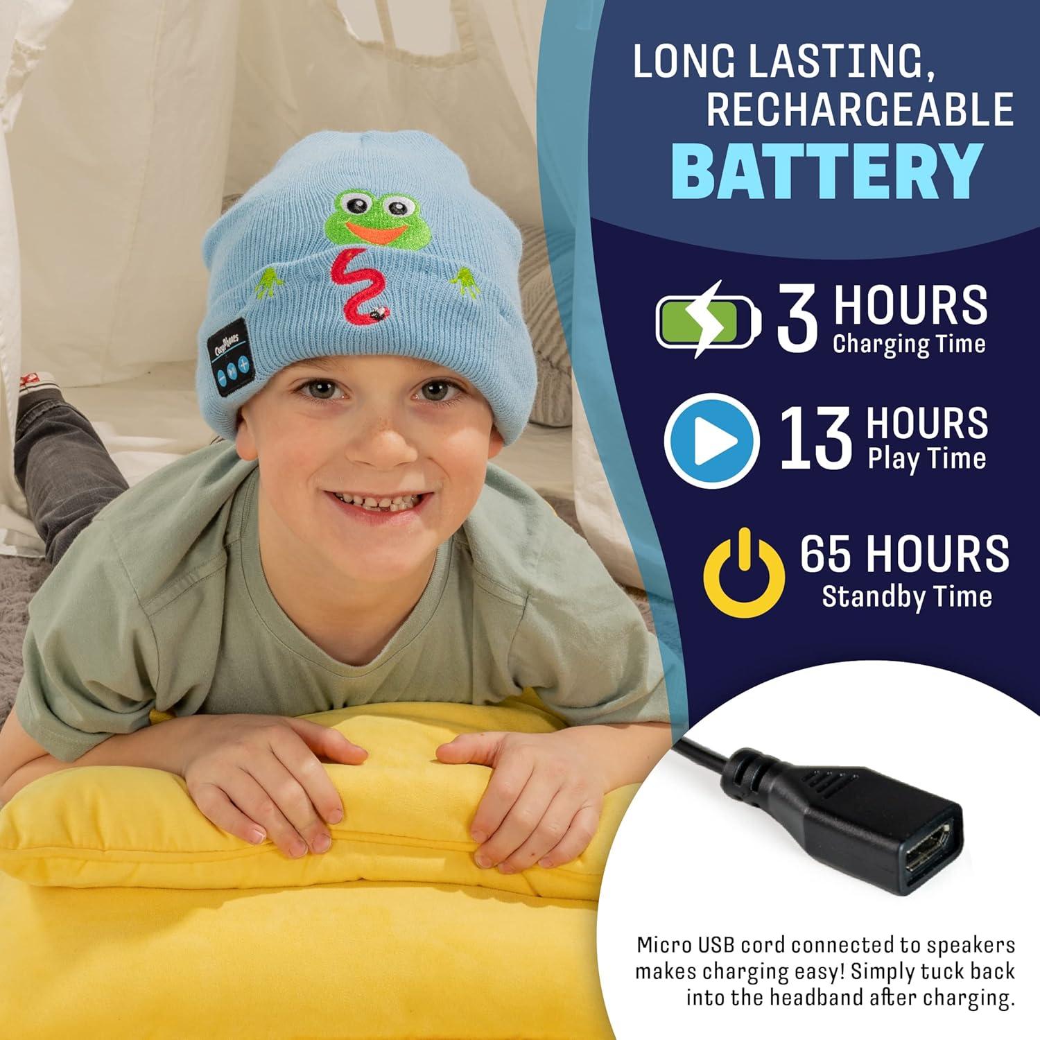Gorro Bluetooth Inalámbrico CozyPhones para Niños Rana Azul
