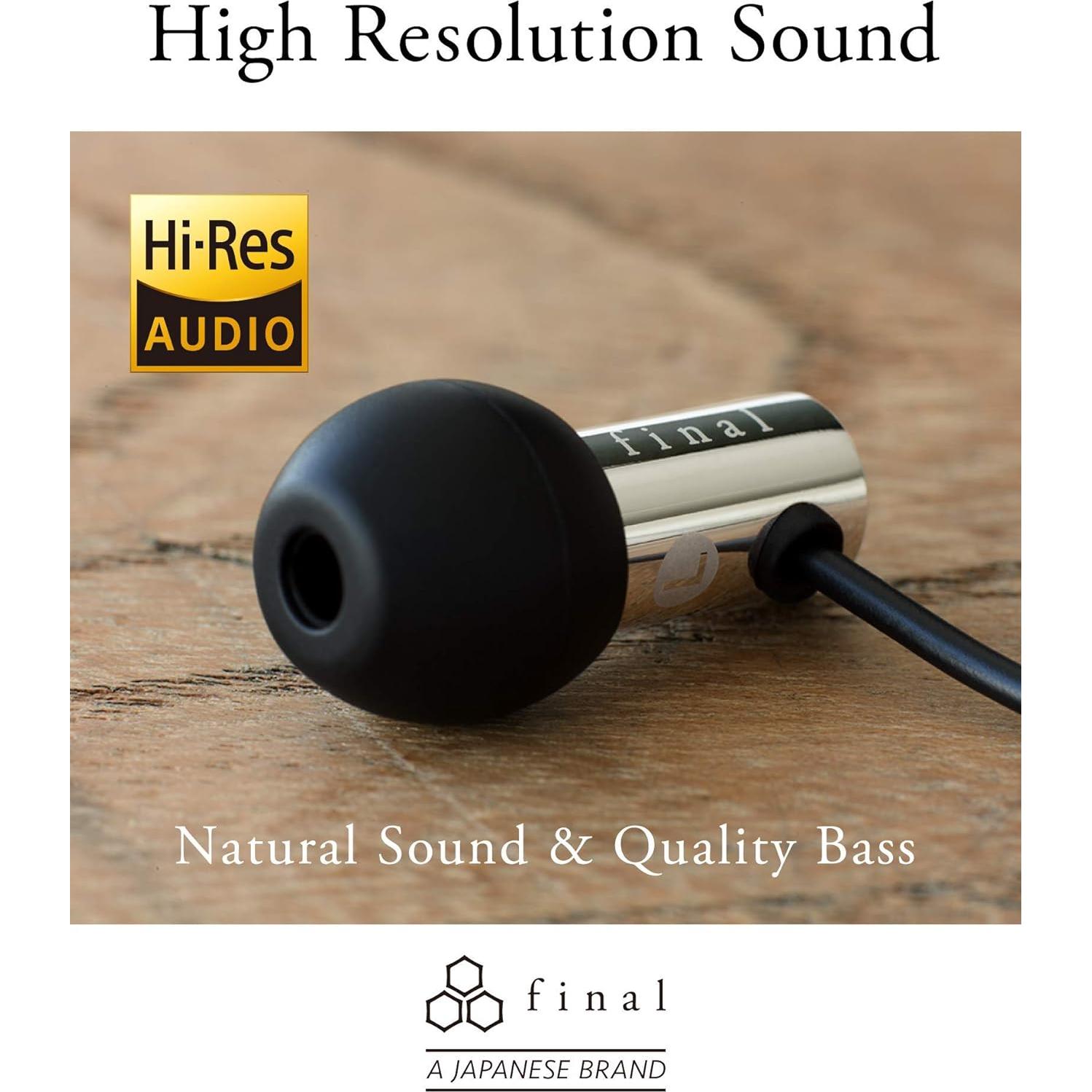 Final FI-E3DSSC in Ear Isolating Earphones with Smartphone Controls and Microphone - Chrome/Black