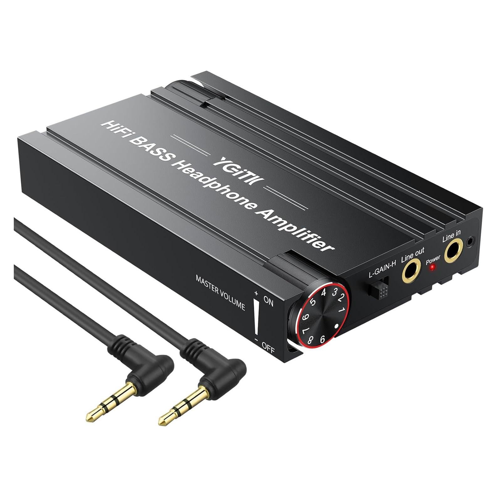 Professional 16-600Ω Headphone Amplifier with Bass Boost, Portable HiFi Earphone Amplifiers, Gain Switch Bass Volume Adjust, Rechargeble Headphone Amp 3.5mm Jack for Phones, iPad, MP3, MP4