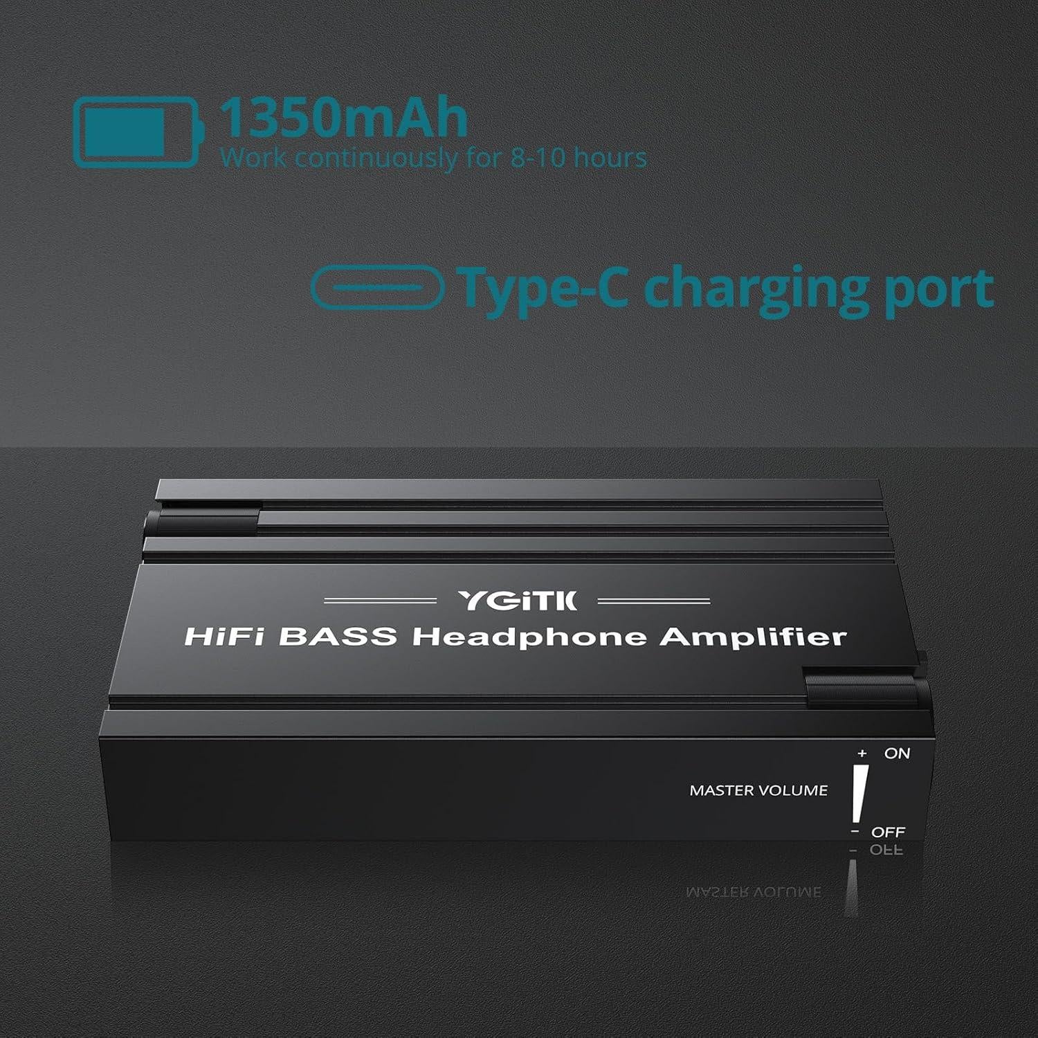 Professional 16-600Ω Headphone Amplifier with Bass Boost, Portable HiFi Earphone Amplifiers, Gain Switch Bass Volume Adjust, Rechargeble Headphone Amp 3.5mm Jack for Phones, iPad, MP3, MP4