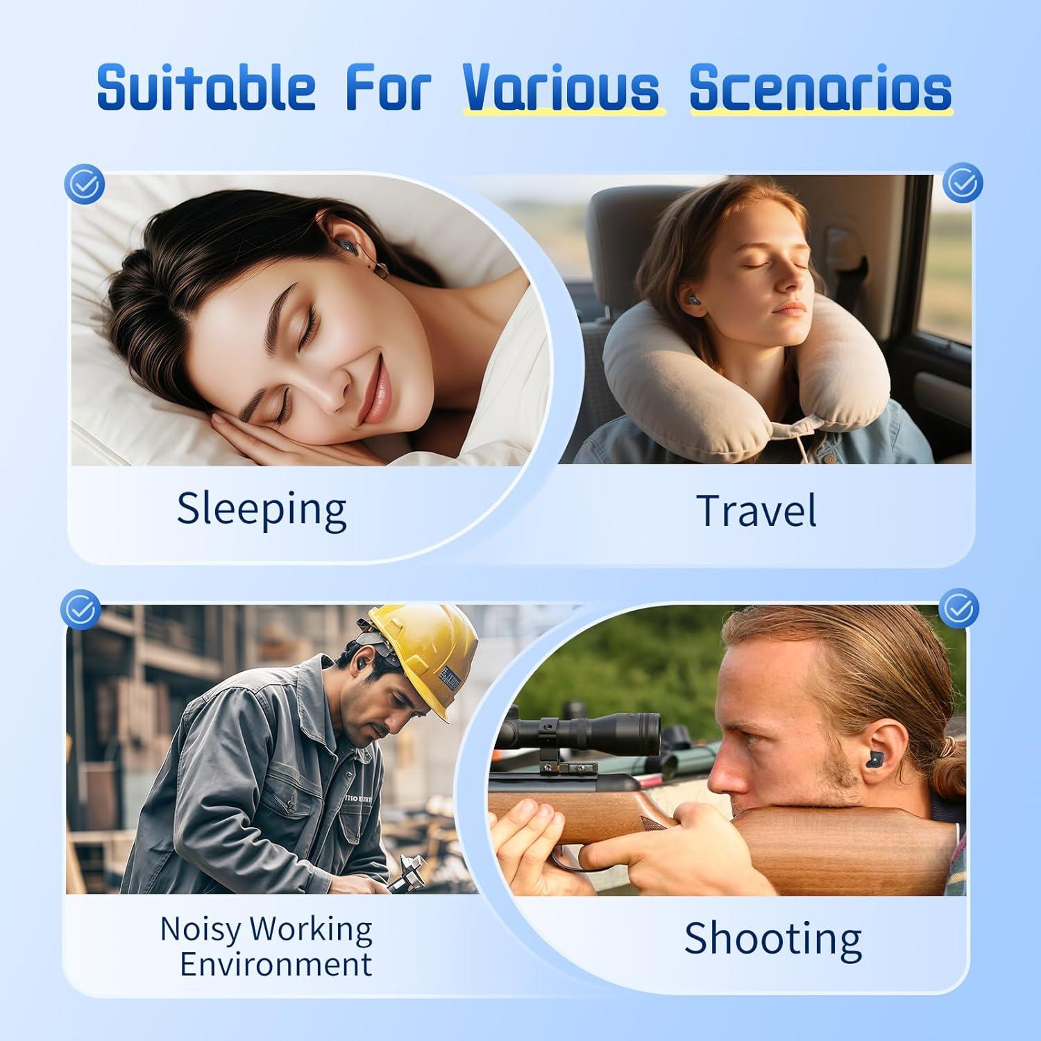 Tapones para oídos Yukezer con cancelación de ruido 45 dB