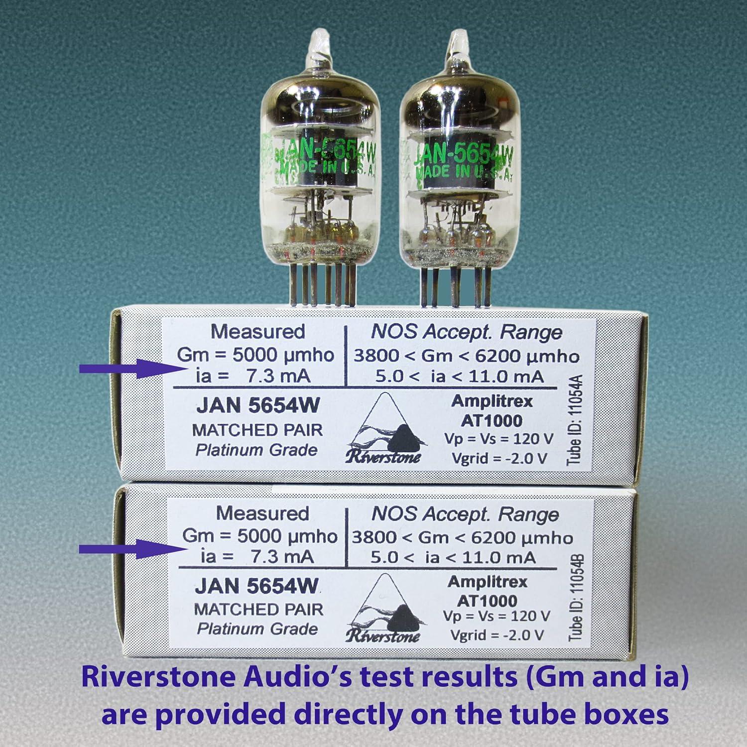 Par de tubos de vacío JAN 5654W Riverstone Audio - Grado Platino