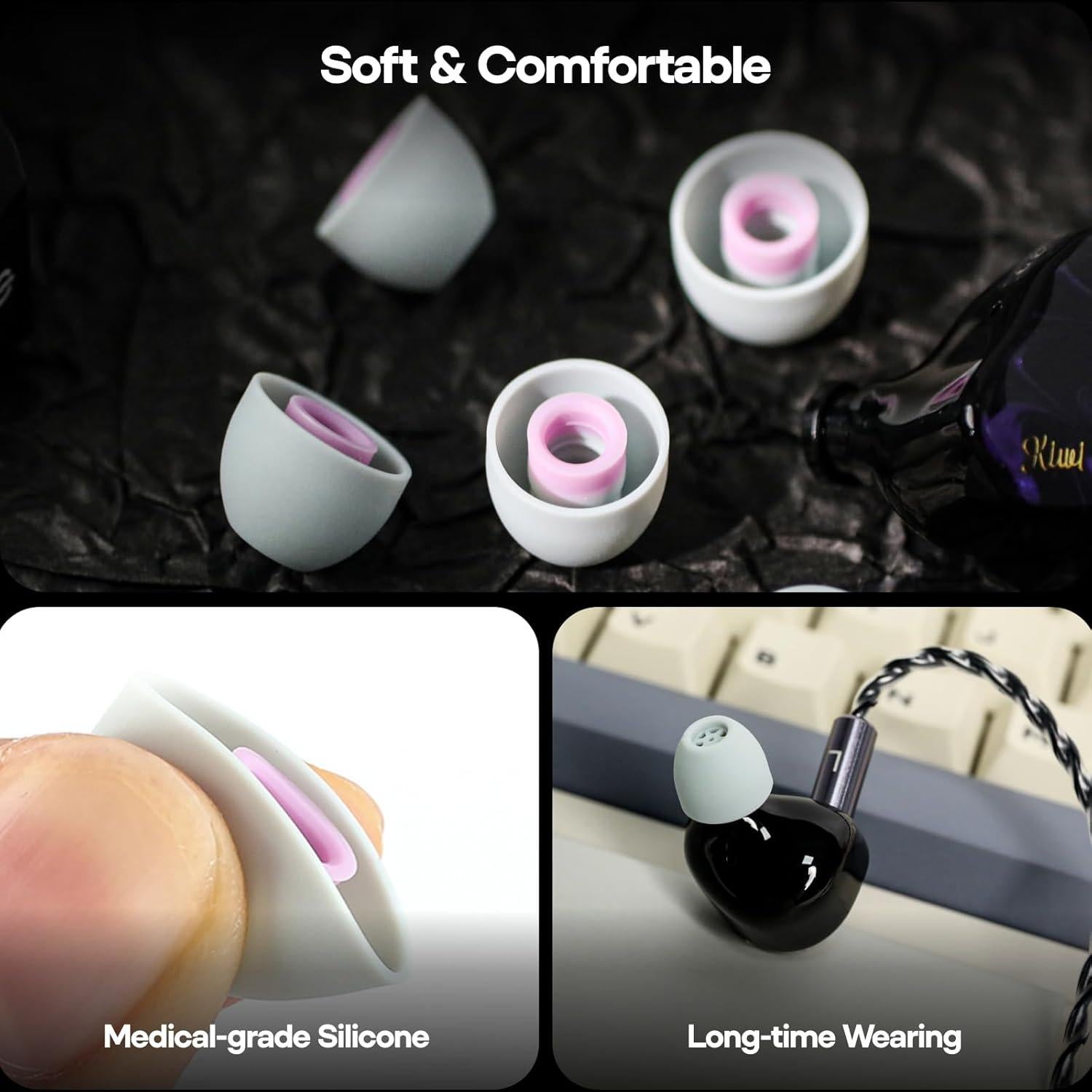 Puntas de Silicona Linsoul Kiwi Ears Flex - 3 Pares S/M/L