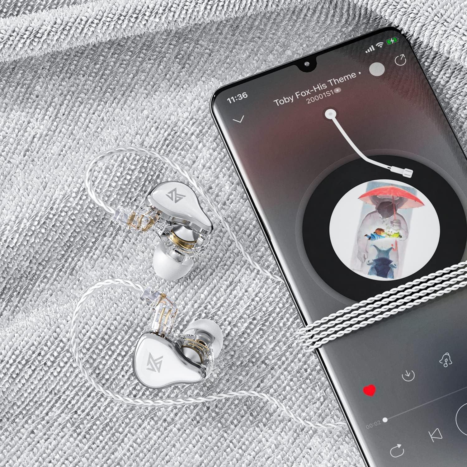 Auriculares In-Ear KZ ZAS 7BA+1DD Híbridos Blanco Sin Mic