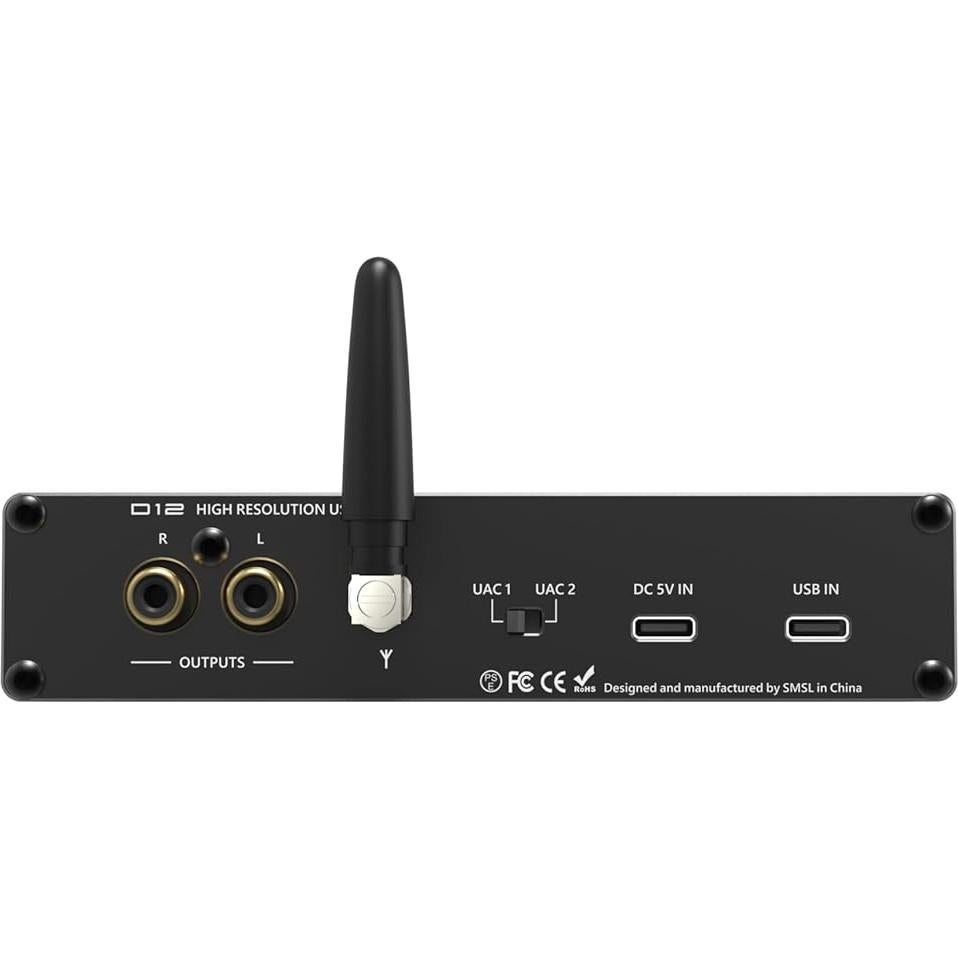 DAC de Audio SMSL D12 HiFi USB Coaxial Óptica RCA 32-bit 768kHz