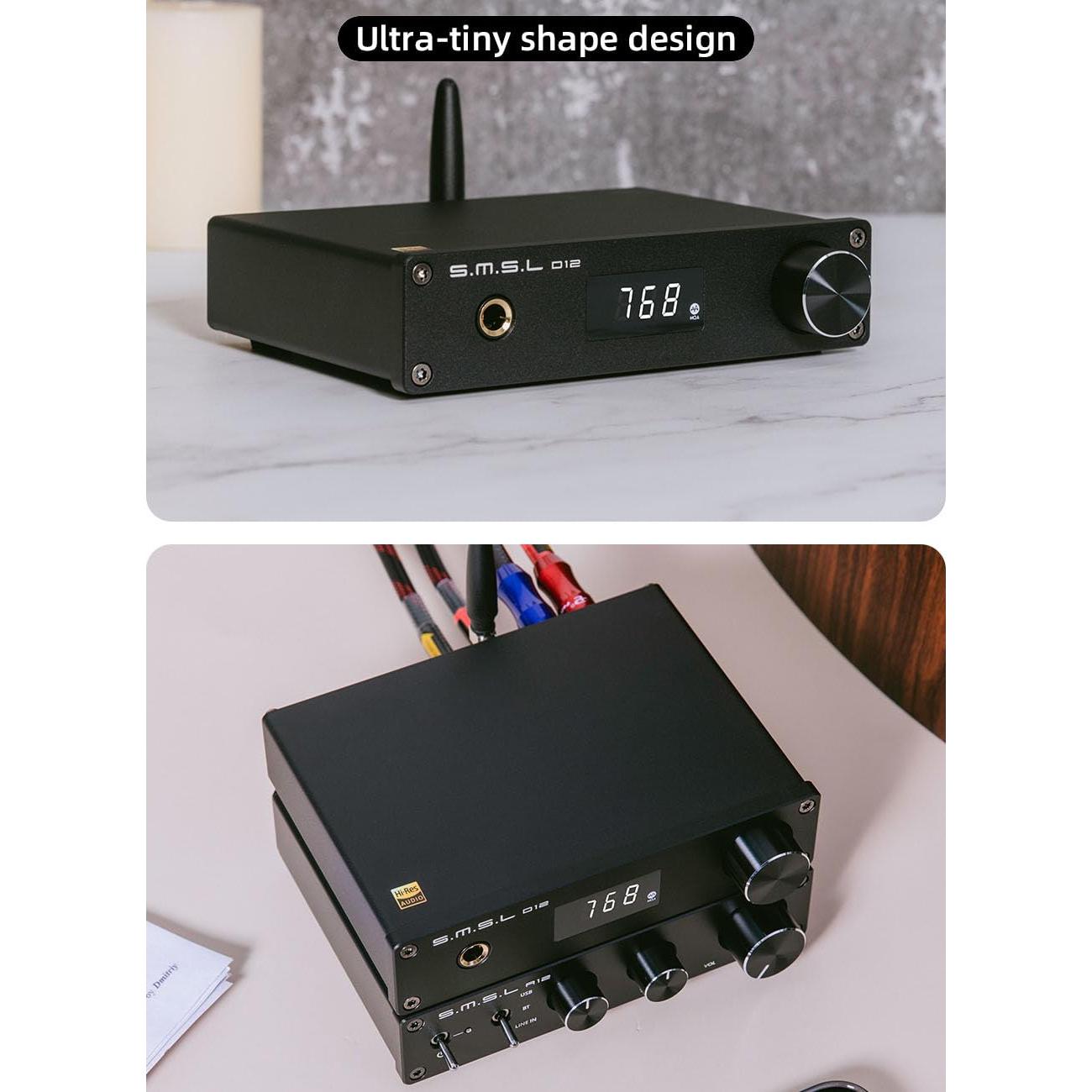 DAC de Audio SMSL D12 HiFi USB Coaxial Óptica RCA 32-bit 768kHz