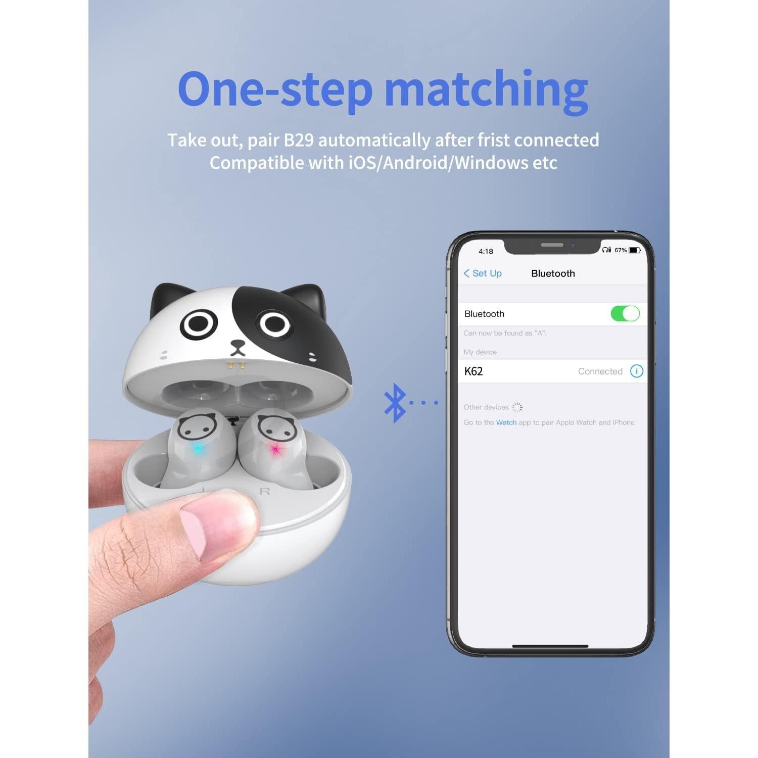 Auriculares Inalámbricos AMAFACE Panda 32H Impermeables Bluetooth