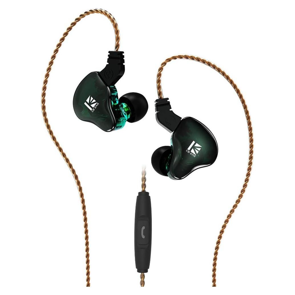 Auriculares In Ear KBEAR KS2 HiFi 1BA 1DD con Mic Cian