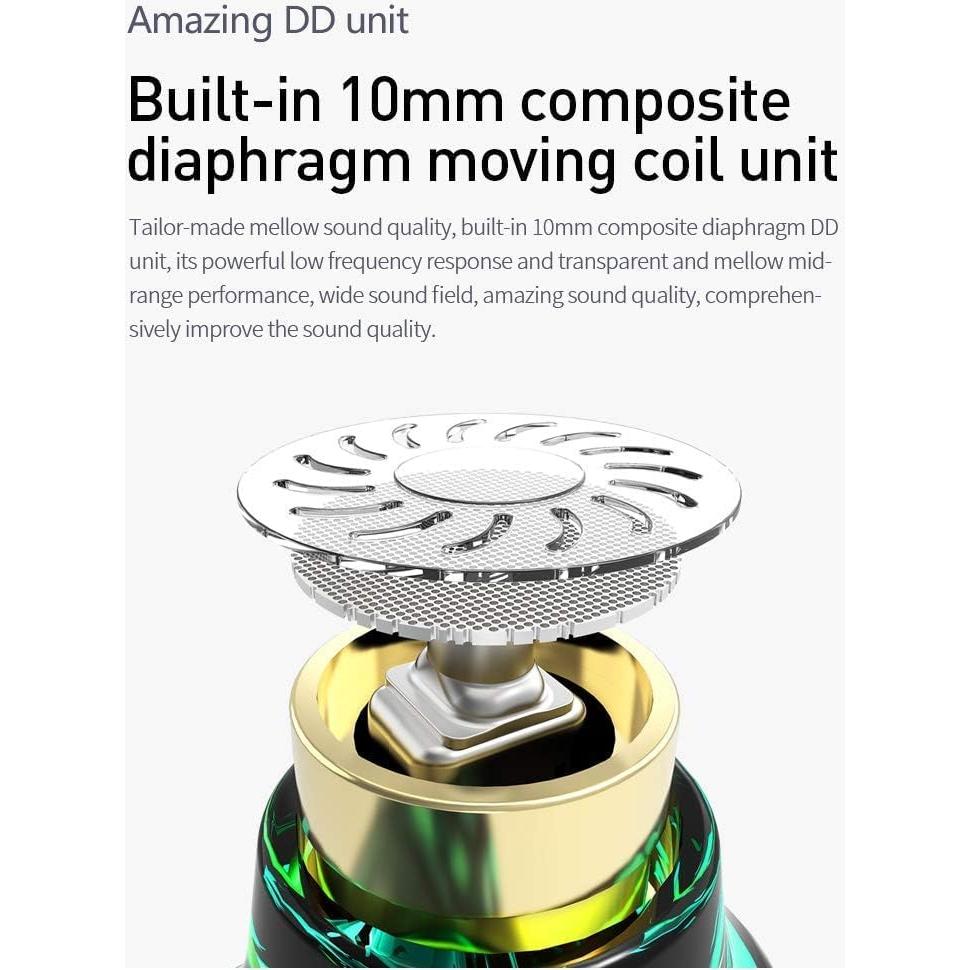 Auriculares In Ear KBEAR KS2 HiFi 1BA 1DD con Mic Cian