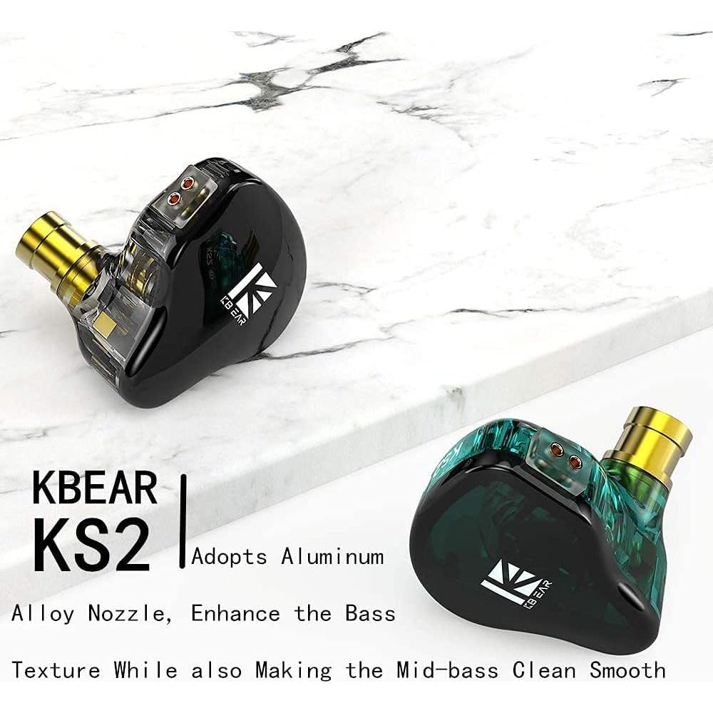 Auriculares In Ear KBEAR KS2 HiFi 1BA 1DD con Mic Cian