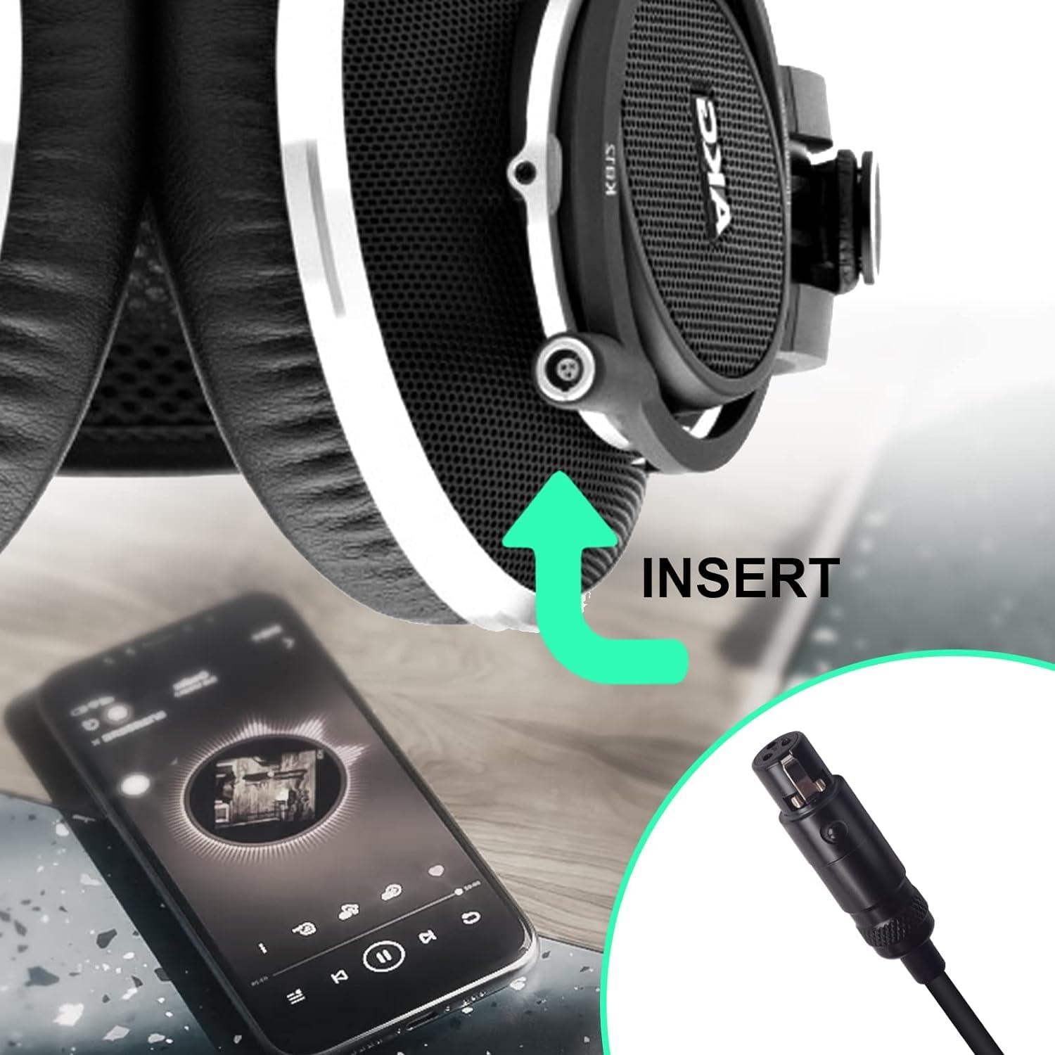 Cable de audio en espiral Hizsoaor para AKG K240 y más - 1.4m a 3m