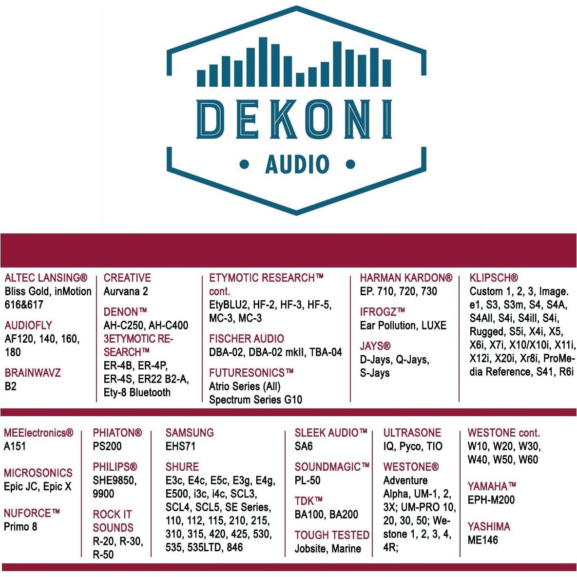 Puntas de oído Dekoni Audio Bulletz Espuma Viscoelástica 3pk Pequeño