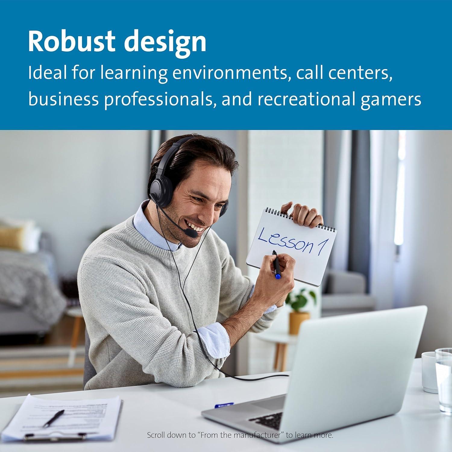 Kensington Hi-Fi 3.5mm Headphones with Mic & Volume Control Button (K33597WW)