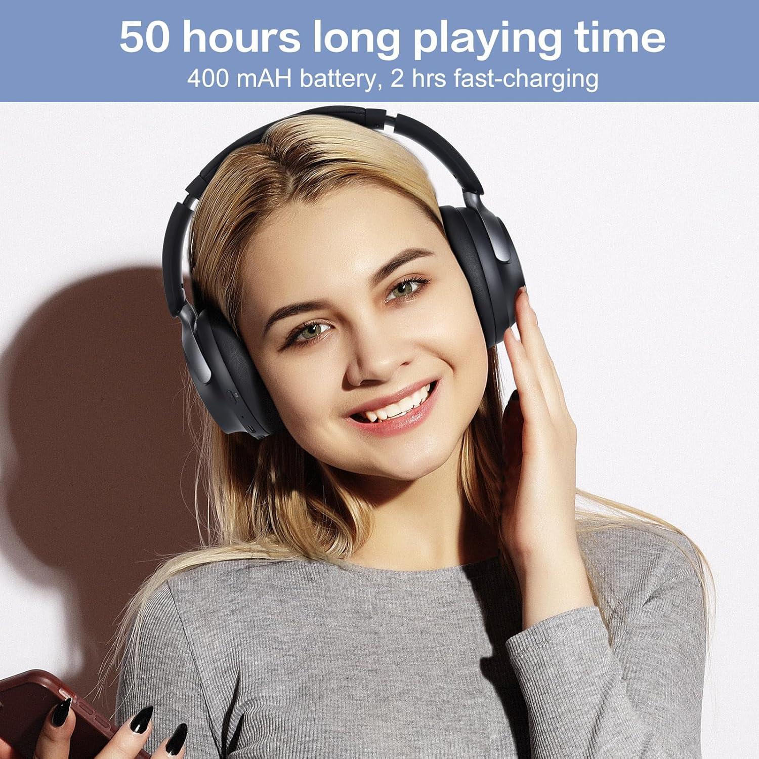 Auriculares Bluetooth RORSOU B8 HiFi 50h Negro Espacial