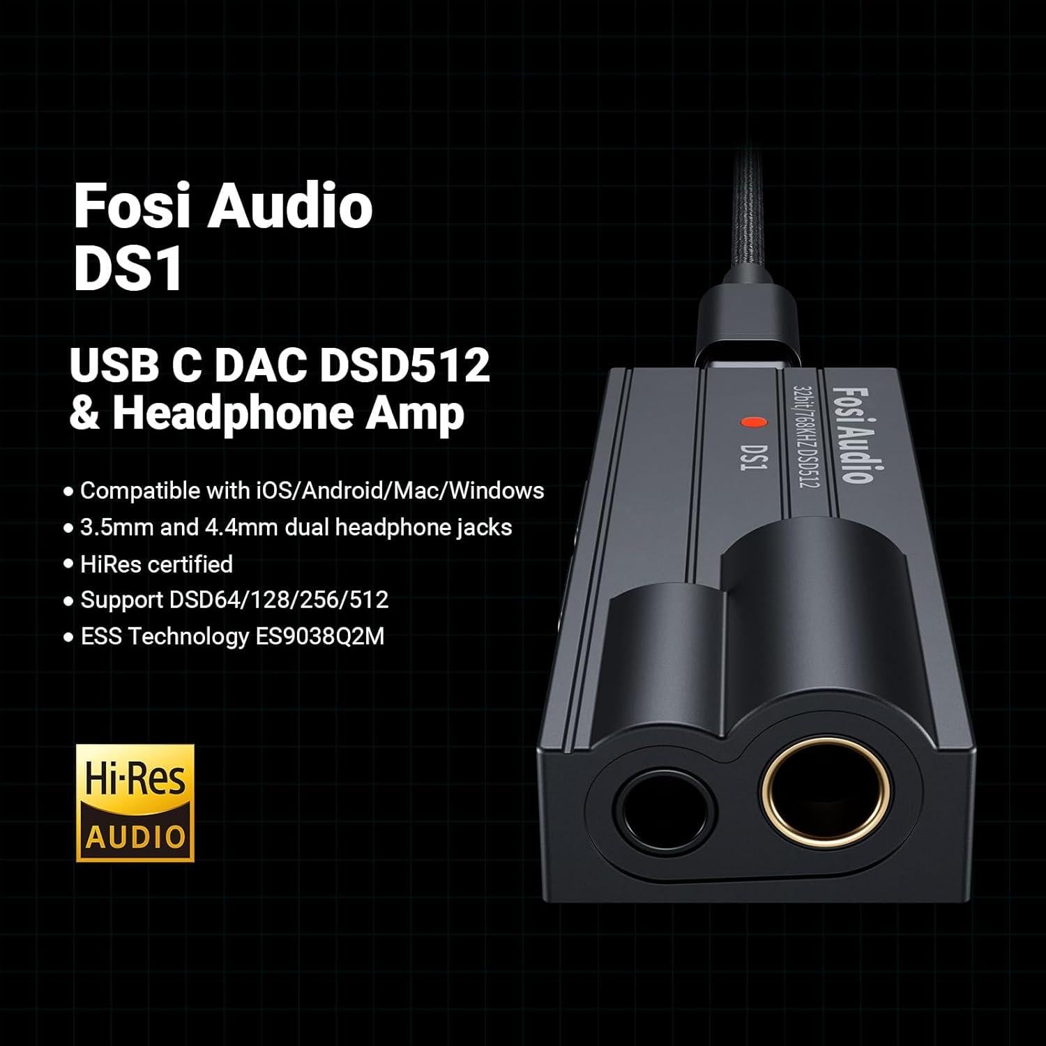 Amplificador DAC USB Fosi Audio DS1 HiFi 32bit/768kHz