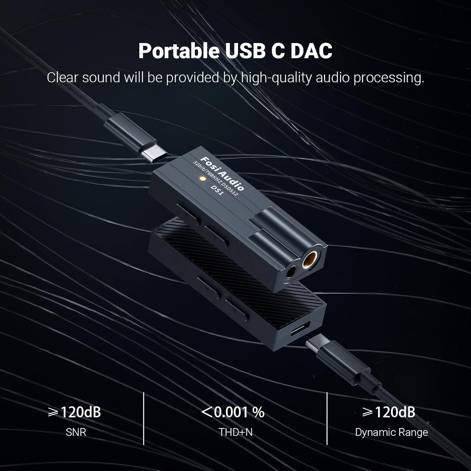 Amplificador DAC USB Fosi Audio DS1 HiFi 32bit/768kHz