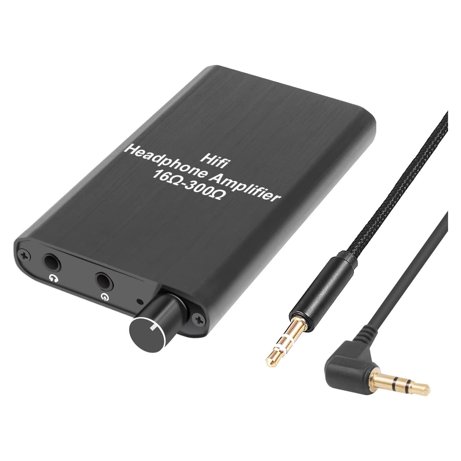 LVY Portable Headphone Amplifier 3.5mm Audio Rechargeable Two-Stage GAIN Switch HiFi Headphone Amplifier Compatible MP3/4, Phones, Computer and Various 3.5mm Audio Digital Devices