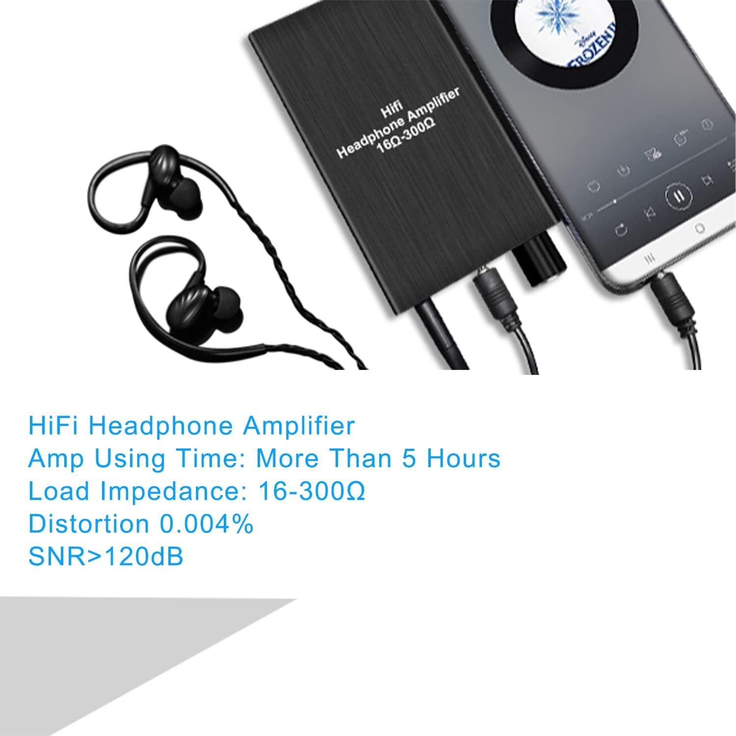 LVY Portable Headphone Amplifier 3.5mm Audio Rechargeable Two-Stage GAIN Switch HiFi Headphone Amplifier Compatible MP3/4, Phones, Computer and Various 3.5mm Audio Digital Devices