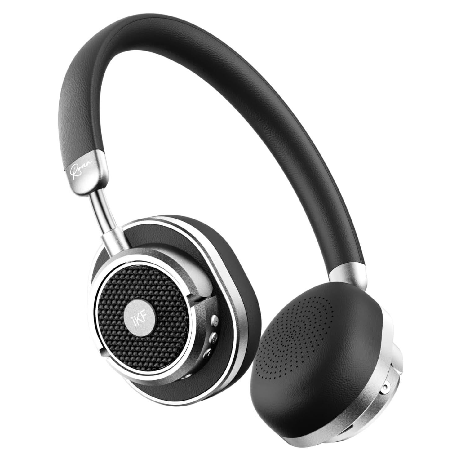 Auriculares iKF Rona Retro con ANC, 75H, Sonido 3D, Negro