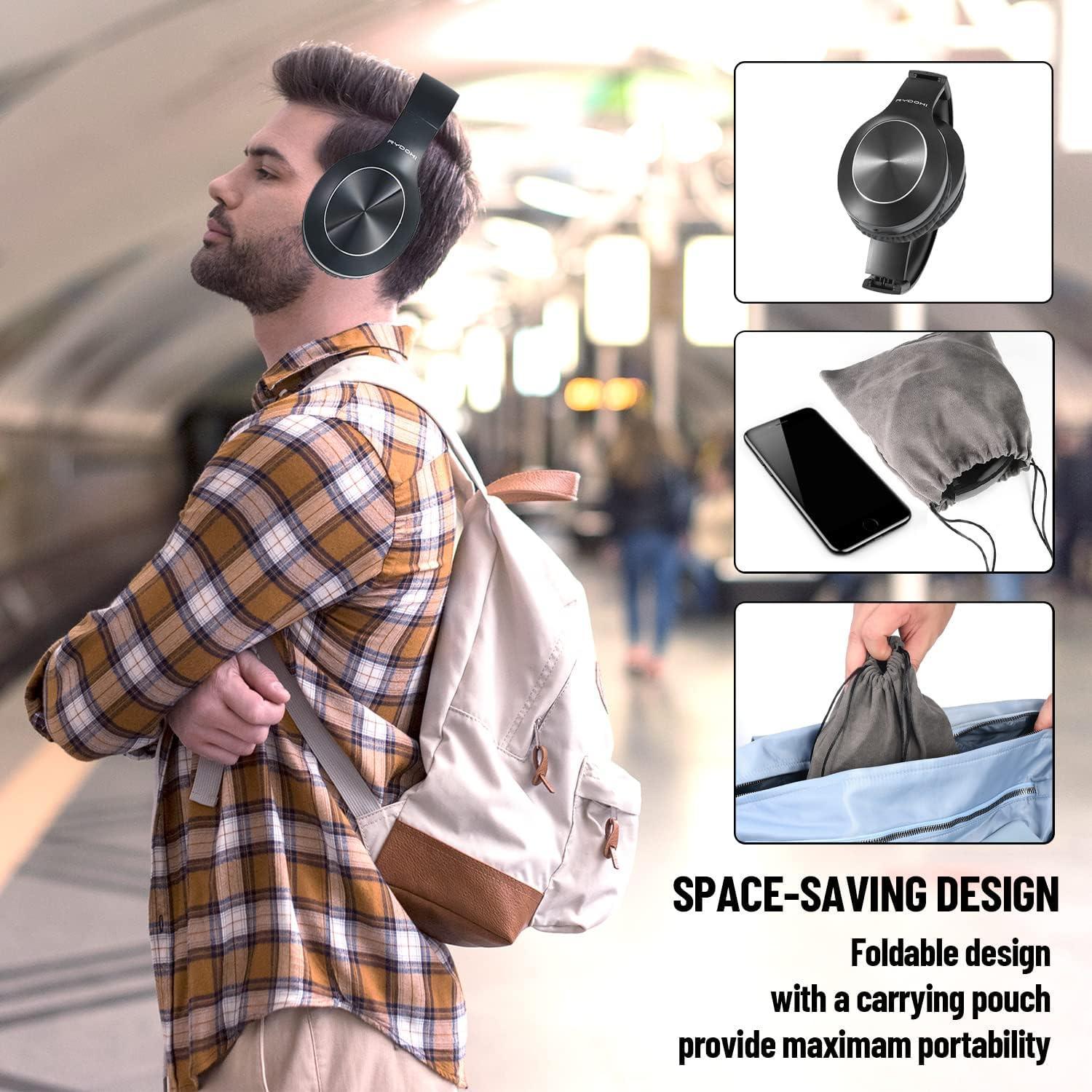 Auriculares Bluetooth Rydohi R916 Plegables 68H EQ Negro