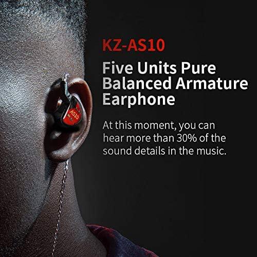 Auriculares KZ AS10 HiFi In Ear Monitor 5BA Desmontables Negro