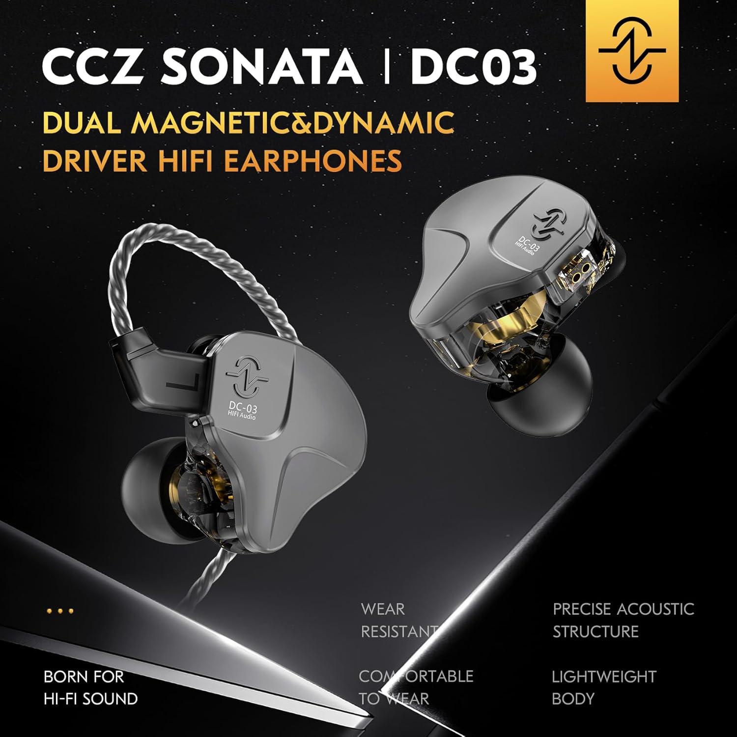 Auriculares CCZ DC03 HiFi In-Ear con Micrófono, 3.5mm, Negro