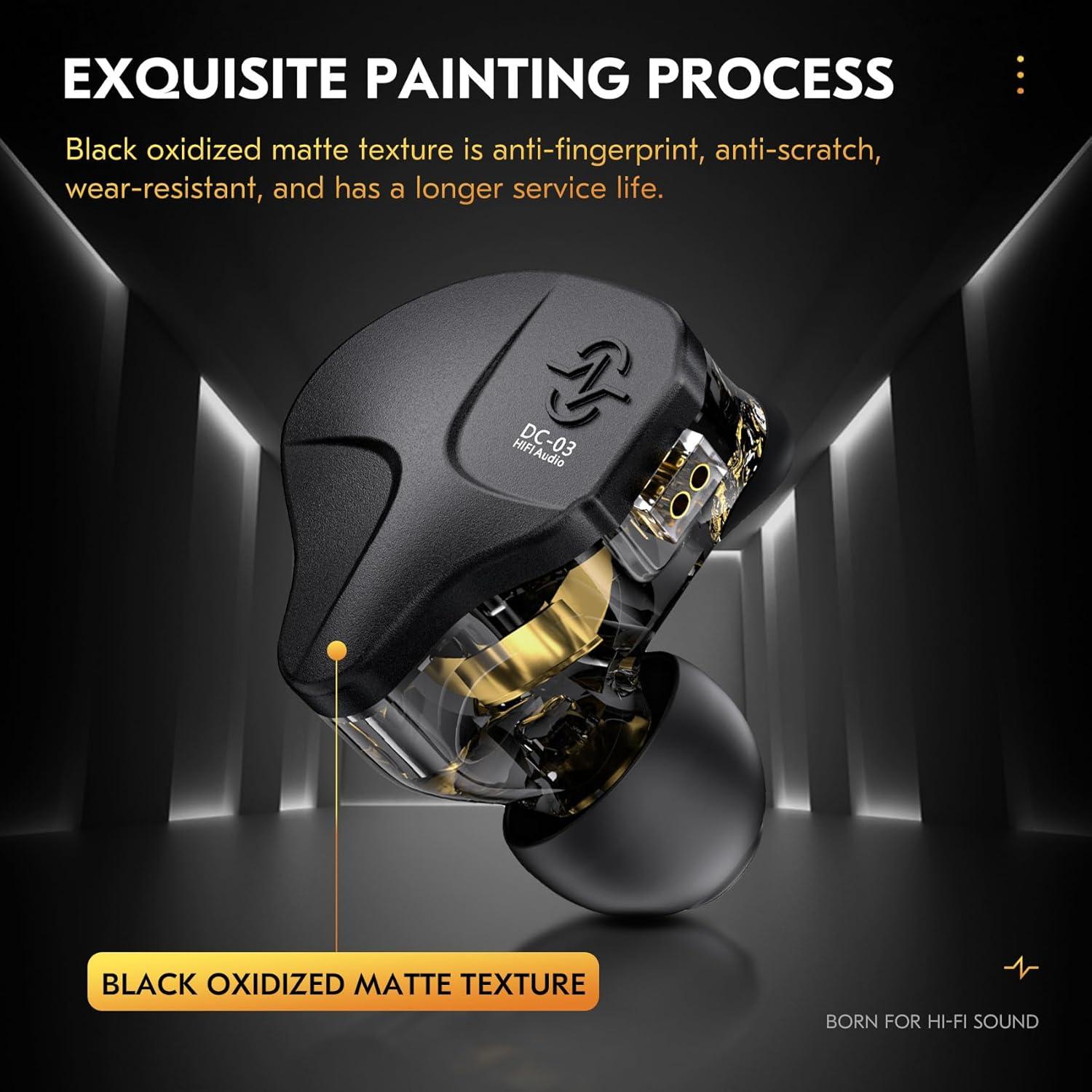 Auriculares CCZ DC03 HiFi In-Ear con Micrófono, 3.5mm, Negro