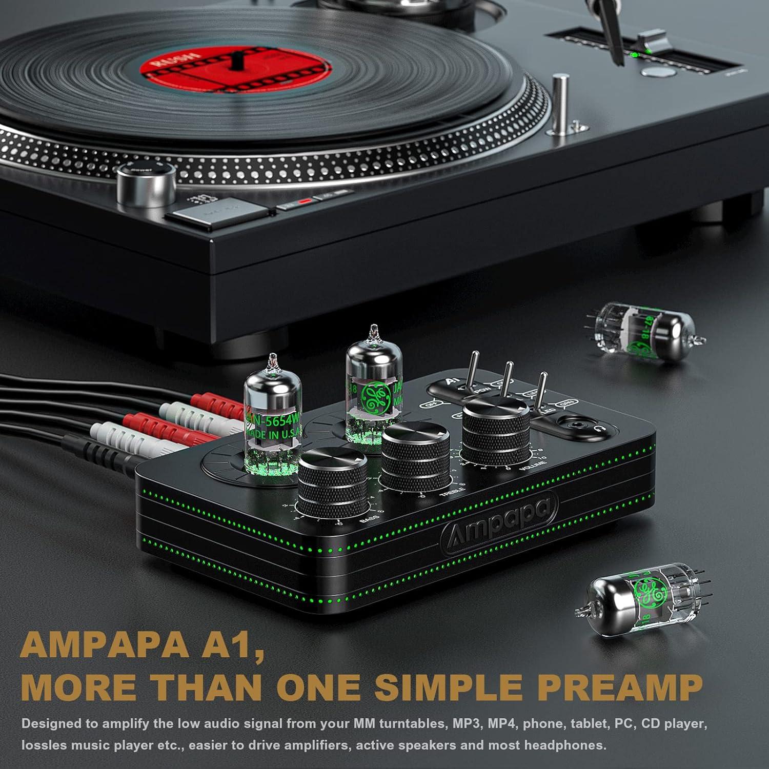 Preamplificador de Fono Ampapa A1 para Tocadiscos MM Hi-Fi